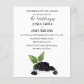 Rustic Watercolor Blackberries Wedding Invitation (Voorkant)