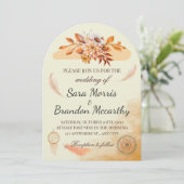 Rustic Watercolor Bohemian Wedding Card Kaart (Staand voorkant)