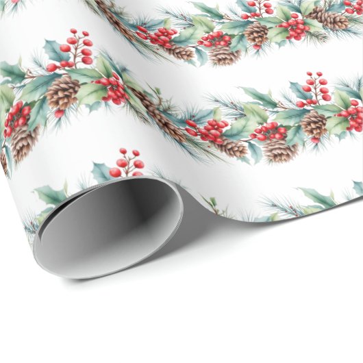 Rustic Watercolor Border Cadeaupapier (Rol Hoek)