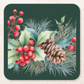 Rustic Watercolor Border Kartonnen Onderzetters (Voorkant)