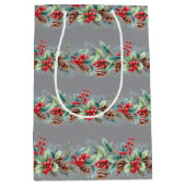 Rustic Watercolor Border Medium Cadeauzakje (Voorkant)