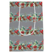 Rustic Watercolor Border Medium Cadeauzakje (Achterkant)