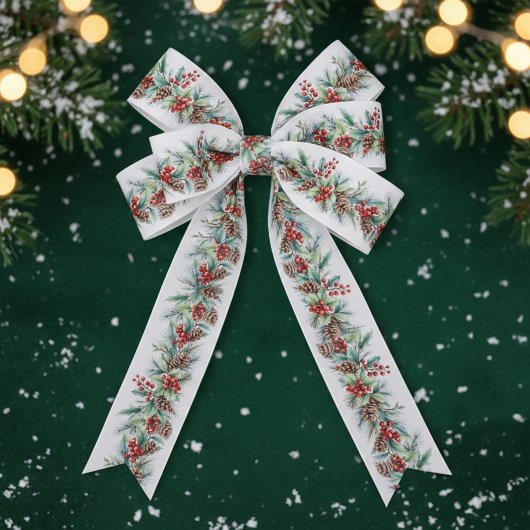 Rustic Watercolor Border Satijnen Lint