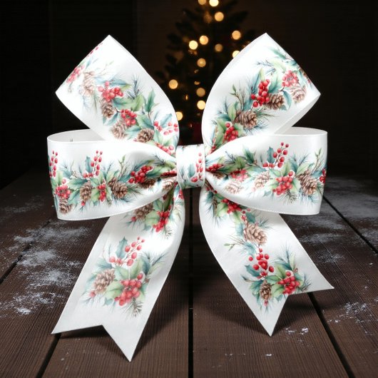 Rustic Watercolor Border Satijnen Lint