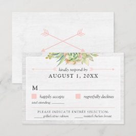 Rustic Watercolor Cactus Bruiloft RSVP Kaart