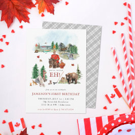 Rustic Watercolor | Canada Day Verjaardagsfeest Kaart