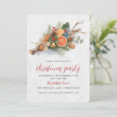 Rustic Watercolor Christmas Botanical Arrangement  Kaart (Staand voorkant)