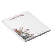 Rustic Watercolor Christmas Gnome Personalized Notitieblok (Schuin)