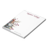 Rustic Watercolor Christmas Gnome Personalized Notitieblok (Linkerzijde)