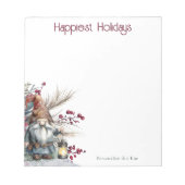 Rustic Watercolor Christmas Gnome Personalized Notitieblok (Voorkant)
