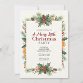 Rustic Watercolor Christmas Invitation Kaart (Voorkant)
