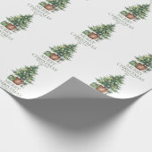 Rustic Watercolor Christmas Tree Non-Photo Cadeaupapier (Hoek)