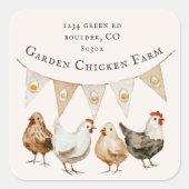 Rustic Watercolor Crest Farmhouse Vierkante Sticker (Voorkant)