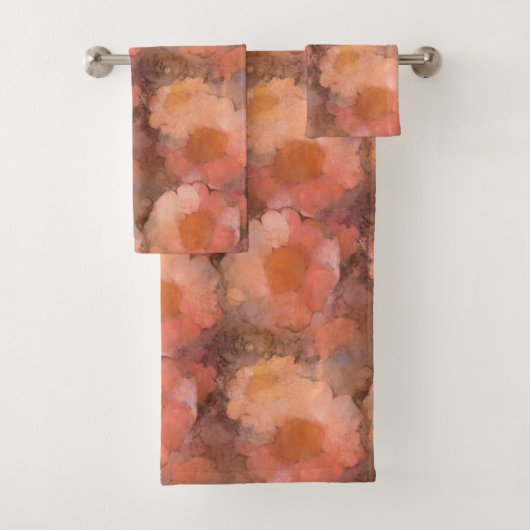 Rustic Watercolor Daisy Floral Pattern Bad Handdoek (Insitu)