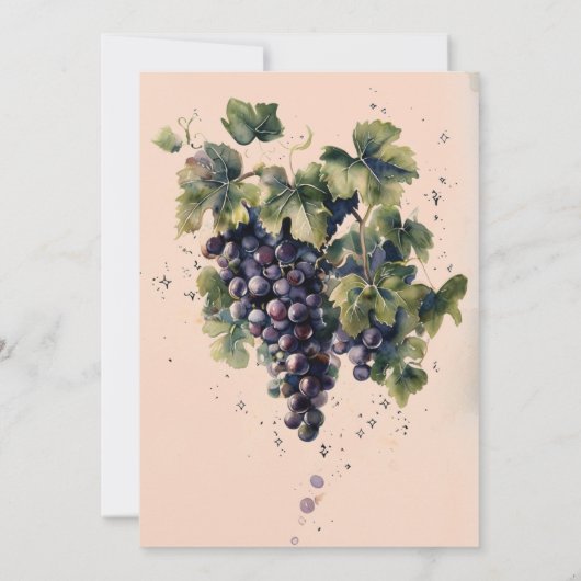 Rustic Watercolor Elegant Vineyard Wedding Kaart (Achterkant)