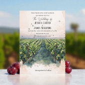 Rustic Watercolor Elegant Vineyard Wedding Kaart