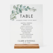 Rustic Watercolor Eucalyptus Greenery Wedding Acryl Bord (Voorkant)