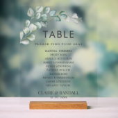 Rustic Watercolor Eucalyptus Greenery Wedding Acryl Bord (Neutraal)