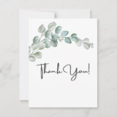 Rustic Watercolor Eucalyptus Greenery Wedding Bedankkaart (Voorkant)