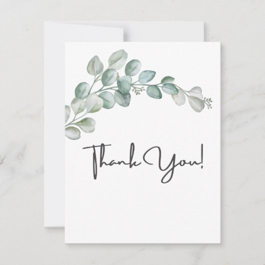Rustic Watercolor Eucalyptus Greenery Wedding Bedankkaart (Voorkant)