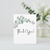 Rustic Watercolor Eucalyptus Greenery Wedding Bedankkaart (Staand voorkant)