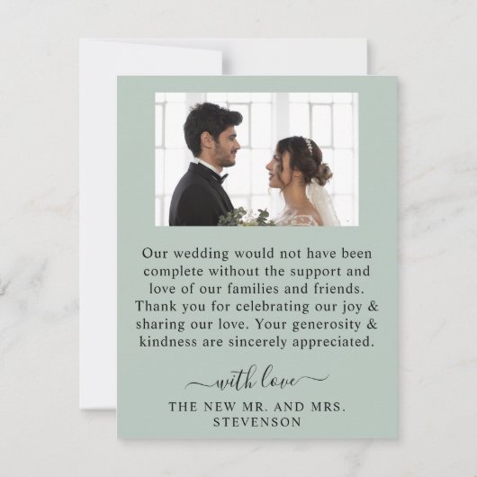 Rustic Watercolor Eucalyptus Greenery Wedding Bedankkaart (Achterkant)