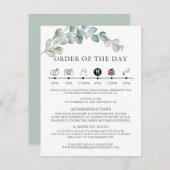Rustic Watercolor Eucalyptus Greenery Wedding Informatiekaartje (Voorkant / Achterkant)