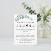 Rustic Watercolor Eucalyptus Greenery Wedding Informatiekaartje (Staand voorkant)