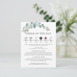 Rustic Watercolor Eucalyptus Greenery Wedding Informatiekaartje