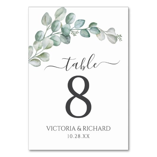 Rustic Watercolor Eucalyptus Greenery Wedding Kaart (Achterkant)