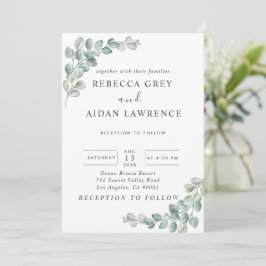 Rustic Watercolor Eucalyptus Greenery Wedding Kaart