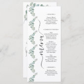 Rustic Watercolor Eucalyptus Greenery Wedding Menu (Voorkant / Achterkant)