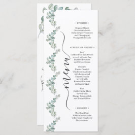 Rustic Watercolor Eucalyptus Greenery Wedding Menu