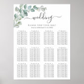Rustic Watercolor Eucalyptus Greenery Wedding Poster (Voorkant)