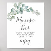 Rustic Watercolor Eucalyptus Greenery Wedding Poster (Voorkant)