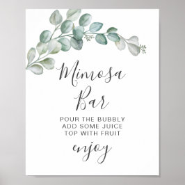 Rustic Watercolor Eucalyptus Greenery Wedding Poster