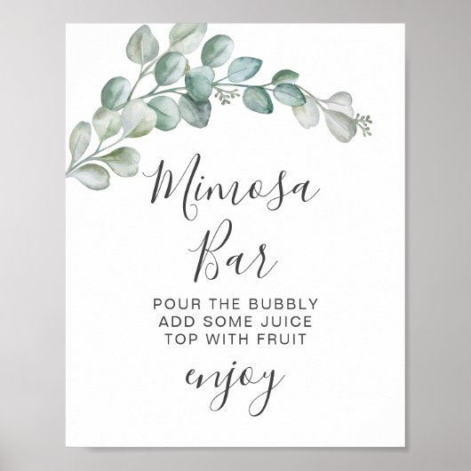 Rustic Watercolor Eucalyptus Greenery Wedding Poster (Voorkant)