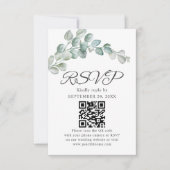 Rustic Watercolor Eucalyptus Greenery Wedding RSVP Kaartje (Voorkant)