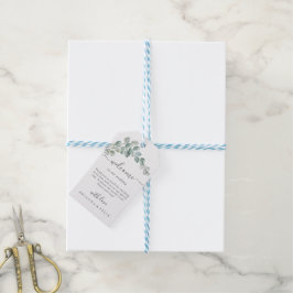 Rustic Watercolor Eucalyptus Groene Huwelijk Cadeaulabel