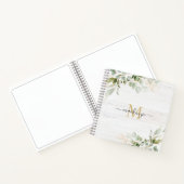 Rustic Watercolor Eucalyptus Monogram Notitieboek (Binnen)