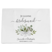 Rustic Watercolor Eucalyptus Wedding Bridesmaid Groot Cadeauzakje (Voorkant)