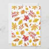 Rustic Watercolor Fall Leaves Celebration of Life Kaart (Achterkant)