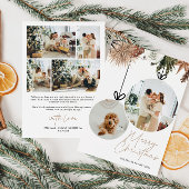 Rustic Watercolor Family Photo Christmas Feestdagenkaart