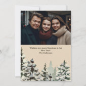 Rustic Watercolor Farmhouse Christmas Photo Feestdagenkaart (Achterkant)