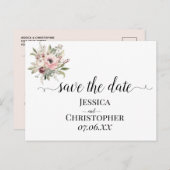 rustic watercolor floral bouquet aankondigingskaart (Voorkant / Achterkant)