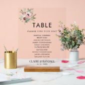 rustic watercolor floral bouquet acryl bord (Huwelijk)