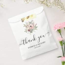 rustic watercolor floral bouquet bedankzakje