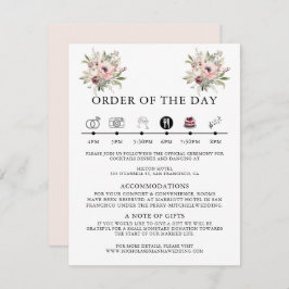 rustic watercolor floral bouquet informatiekaartje