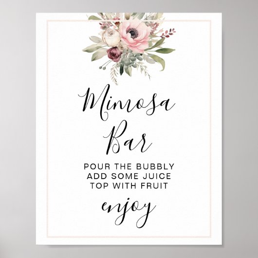 rustic watercolor floral bouquet poster (Voorkant)