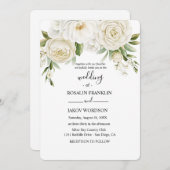 rustic watercolor floral wedding  kaart (Voorkant / Achterkant)